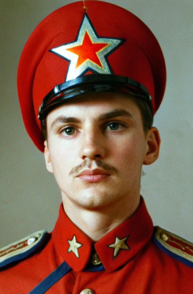 Prompt: Mikhail tukhachevsky wearing a red army uniform from Russian civil war 