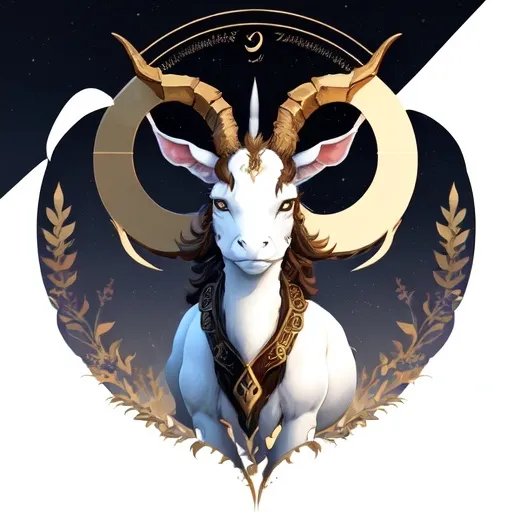 Prompt: Illustrated digital art of the capricorn zodiac symbol
