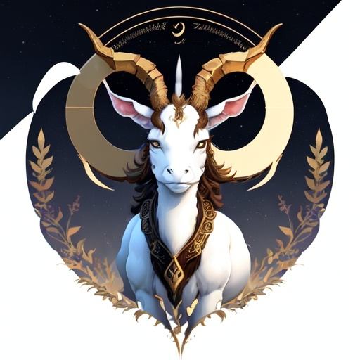 Prompt: Illustrated digital art of the capricorn zodiac symbol
