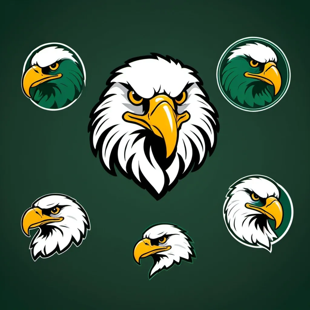 Prompt: Evergreen Elementary logo concepts for Eagle Mascot

