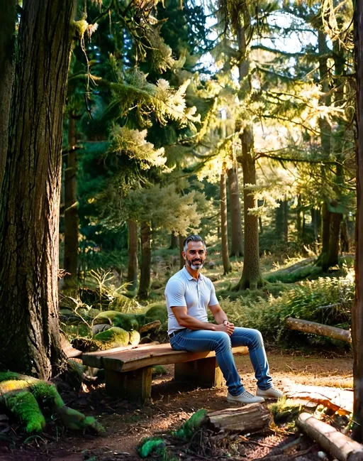 Prompt: @D6xrjj8o6fUA55cITcRZ sitting on the right side of the bench in the image 