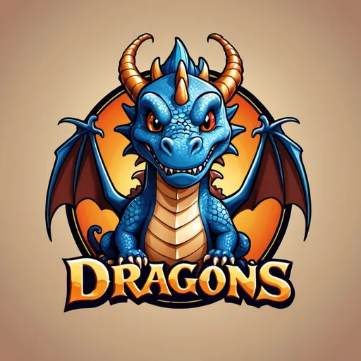 Prompt: creame un logo cartoom para un juego de dragones 