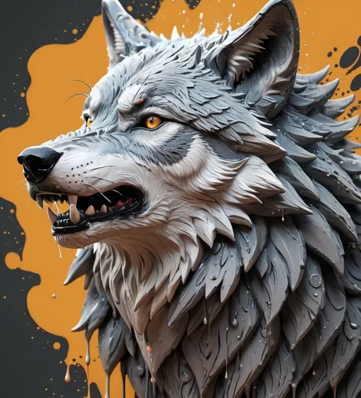 Prompt: Portrait of a wolf head Smart and Splash art, a cute wolf head, front, ((white background)), epic Instagram, art station, contour, hyper detailed intricately detailed , unreal engine, fantastical, intricate detail, splash screen, fantasy concept art, deviantart masterpiece, heavy strokes, 
