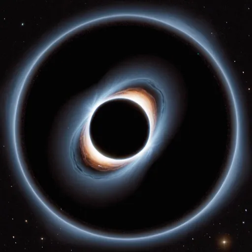 Prompt: a black hole in our universe
