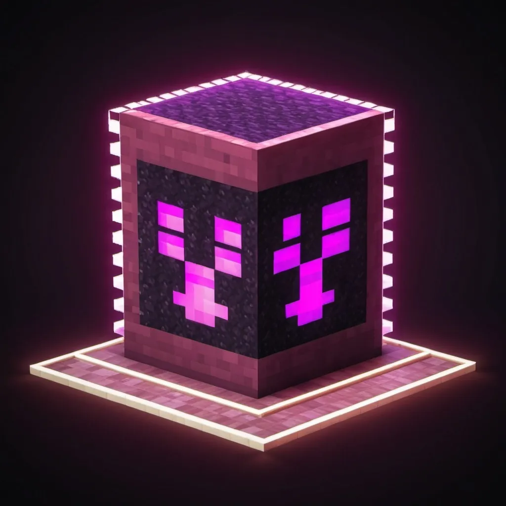 Prompt: Minecraft nether with a glowing neon sign That says Daniel world‘s best builder.