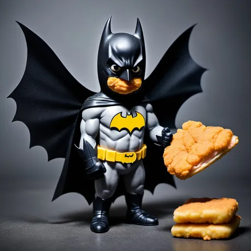 Prompt: Batman chicken nugget