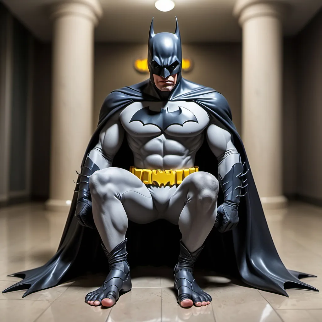 Prompt: Batman bare feet