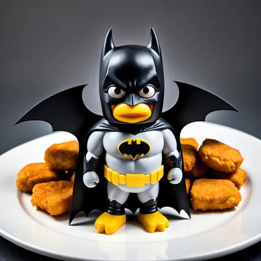 Prompt: Batman chicken nugget