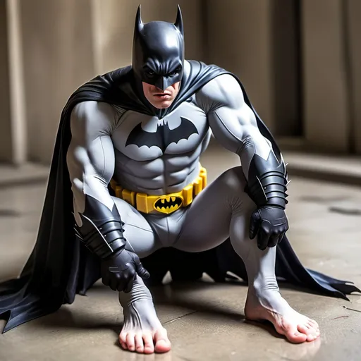 Prompt: Batman bare feet