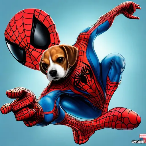 Prompt: Beagle as Spiderman

