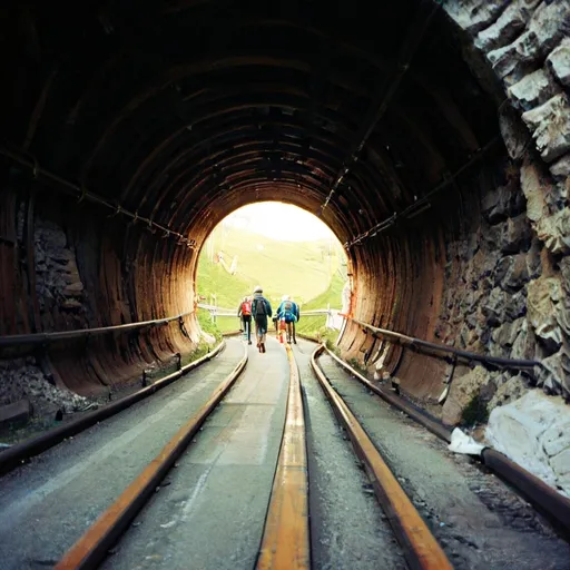 Prompt: we are team Bayer, we are approaching the end of a very difficuly tunnel and see a bright uphill ahead 