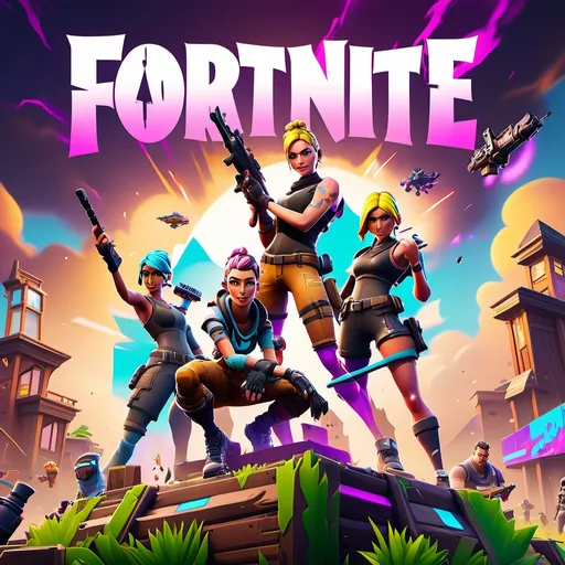 Prompt: (accurately spelled text "LemaX"), vibrant Fortnite-themed design, action-packed atmosphere, featuring iconic characters, immersive landscape, bold and colorful typography, eye-catching composition, dynamic elements, captivating visuals, high-energy vibes, engaging colors, professional quality, polished thumbnail design, appealing to gamers, striking contrast, 4K ultra-detailed, modern aesthetic.