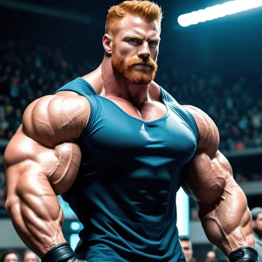 Prompt: Big huge giant strongest muscular mighty invincible super hero gay dream handsome daddy. Strong muscular man with giant size muscle. 100000 inch arm. 200000 inch chest. 800000000 kg. Tall. Big pumped chest, big muscular legs. Very wide shoulders, big round shoulders, strong, masculine, hairy, abs. Handsome, daddy, ginger. Strongest man alive. Chunky. Bulking. Fat. Realistic. Hottest man alive.