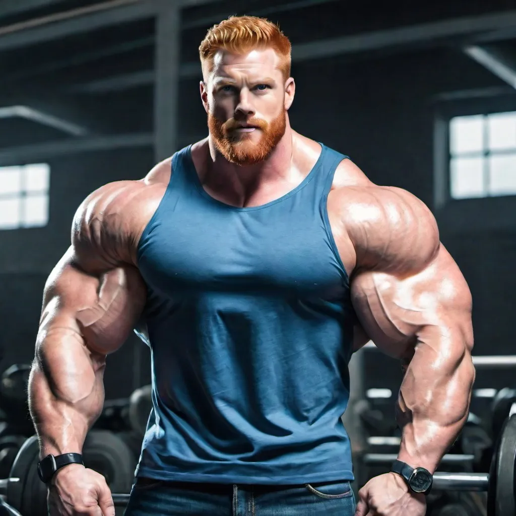 Prompt: Big huge giant strongest muscular mighty invincible super hero gay dream handsome daddy. Strong muscular man with giant size muscle. 100000 inch arm. 200000 inch chest. 800000000 kg. Tall. Big pumped chest, big muscular legs. Very wide shoulders, big round shoulders, strong, masculine, hairy, abs. Handsome, daddy, ginger. Strongest man alive. Chunky. Bulking. Fat. Realistic. Hottest man alive.