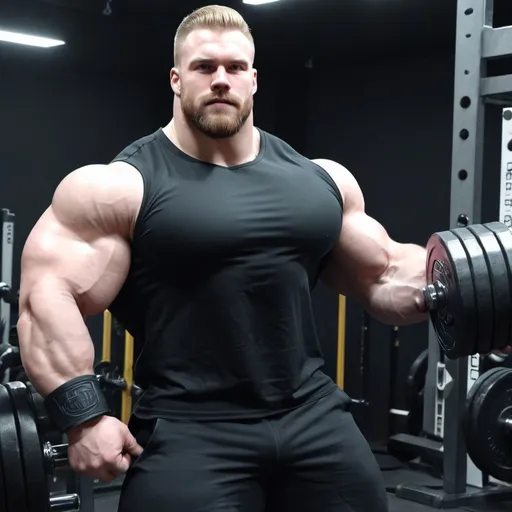 Black spandex Biggest bicep flex ever. Huge muscular...