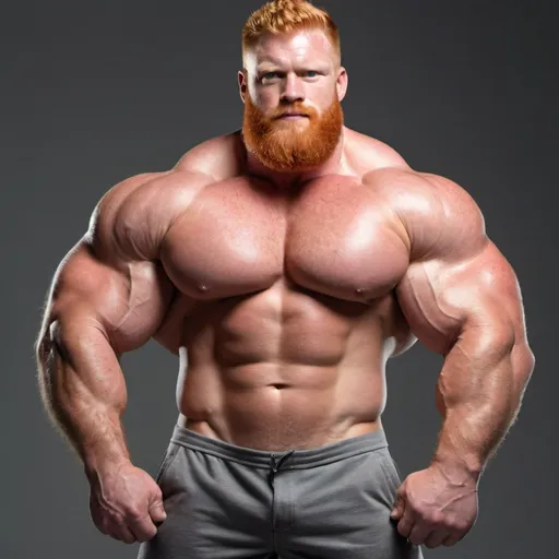 Prompt: Two muscular men kissing. sexiest huge strongest muscular realistic mighty bodybuilder, gay dream handsome daddy. Strong muscular man with giant size muscle. 100000 inch arm. 200000 inch chest. 800000000 kg. Tall. Big pumped chest, big muscular legs. Very wide shoulders, big round shoulders, strong, masculine, hairy, abs. Handsome, daddy, ginger. V shape, wide shouldersStrongest man alive. Chunky. Bulking. Fat. Realistic. Upper body view