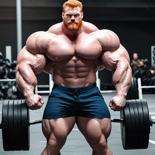 Prompt: Big huge giant strongest muscular mighty invincible super hero gay dream handsome daddy. Strong muscular man with giant size muscle. 100 inch arm. 200inch chest. 800 kg. Tall. Big pumped chest, big muscular legs. Very wide shoulders, big round shoulders, strong, masculine, hairy, abs. Handsome, daddy, ginger. Strongest man alive. Chunky. Bulking. Realistic. Hottest man alive.