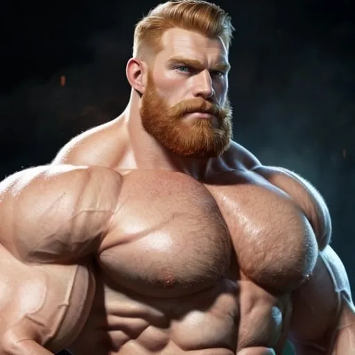 Prompt: Big huge massive military hairy handsome ginger strong daddy, extra masculine, big pumped pecs, big chest, big biceps, muscle morph getting bigger, super hero, masculine, v shape, small waist, wide big shoulders, fit, ripped, digital art, close up, strong, short hairs, highres, ultra-detailed, muscular, masculine, superhero, close-up, digital art,
