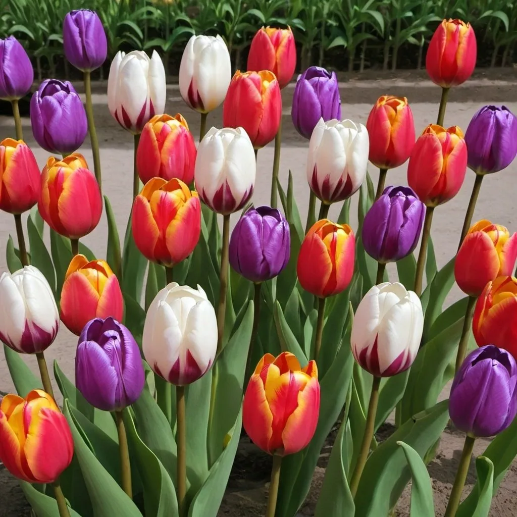 Prompt: Tulip Red white purple color mangga