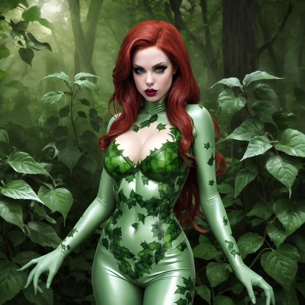 Prompt: Latex, bimbo, realistic, digital art, poison ivy, killer frost 