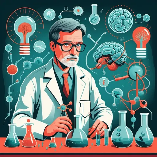 Prompt: An illustration that embodies the question of what life scientists do