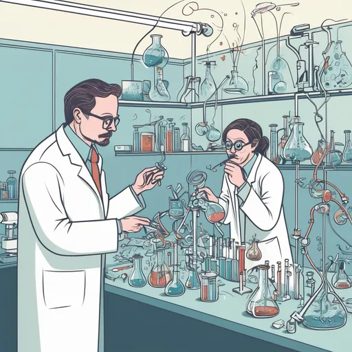 Prompt: An illustration that embodies the question of what life scientists do