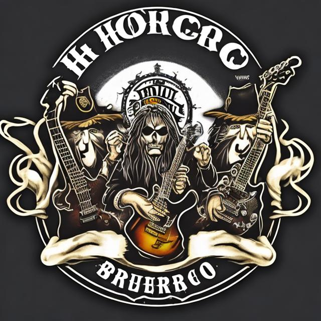 Prompt: a logo for a hardrock band named born to beer

