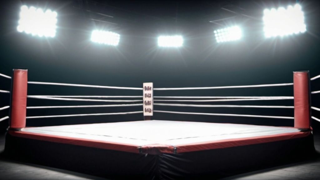 Prompt: wrestling ring background for promo video