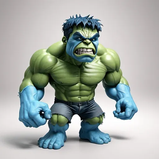 Prompt: Hulk in 3d smurf style