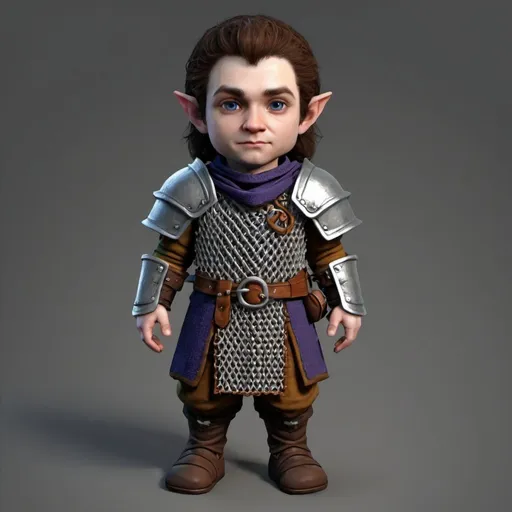 Prompt: Halfling twilight cleric chainmail male
