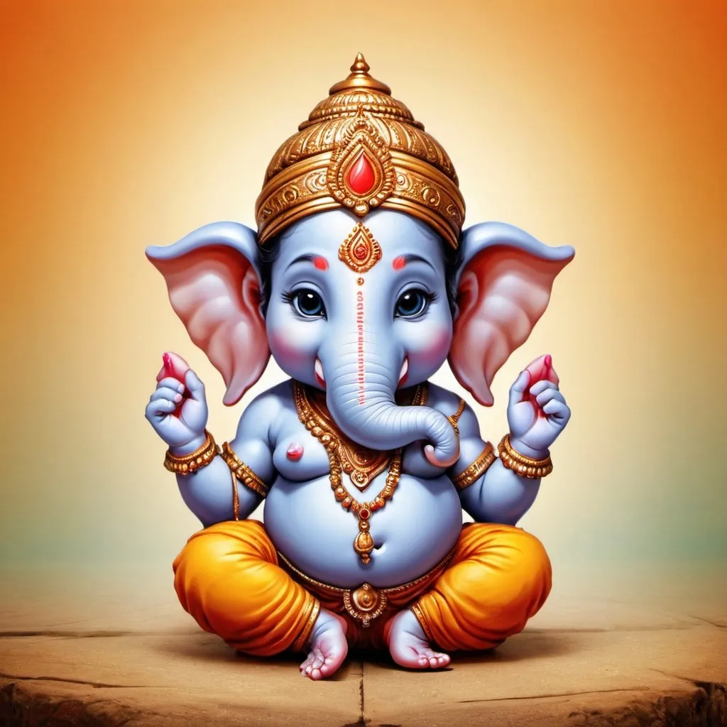 Prompt: baby ganesha in a playful avatar
with magnifecient bagground