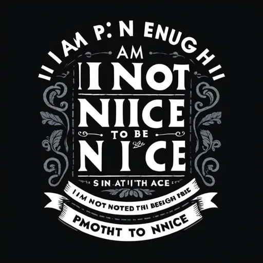 Prompt: iluustrate the following statement in typography illustration with readable fonts for tshirt - "I am not paid enough to be nice!"