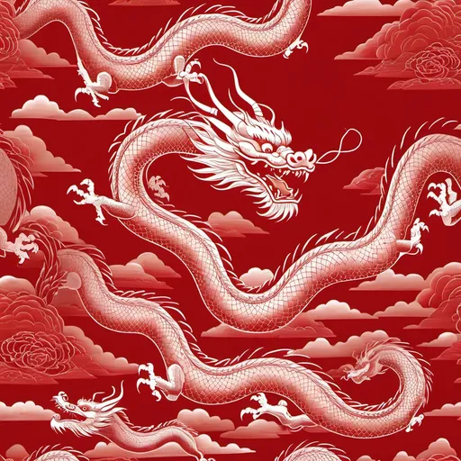 Prompt: a china dragon red
