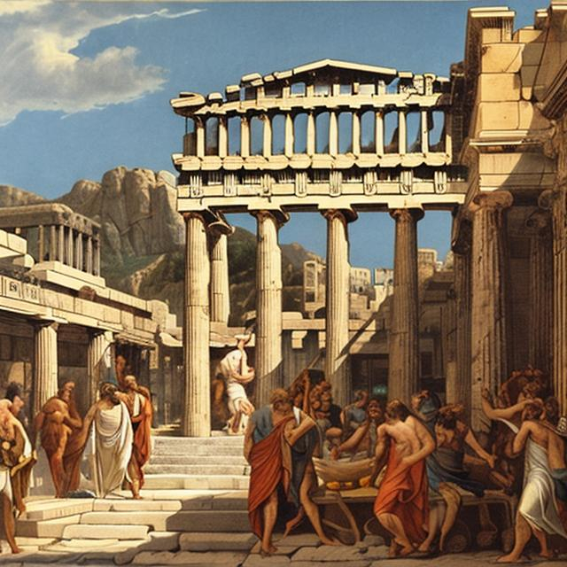 Prompt: ancient greece marketplace 