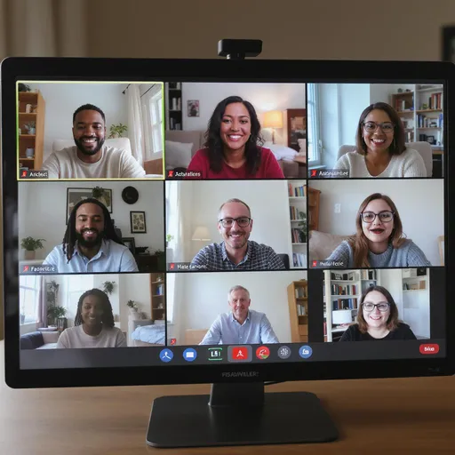 Prompt: virtual focus group, diverse population, people talking, researchers, accessibility
