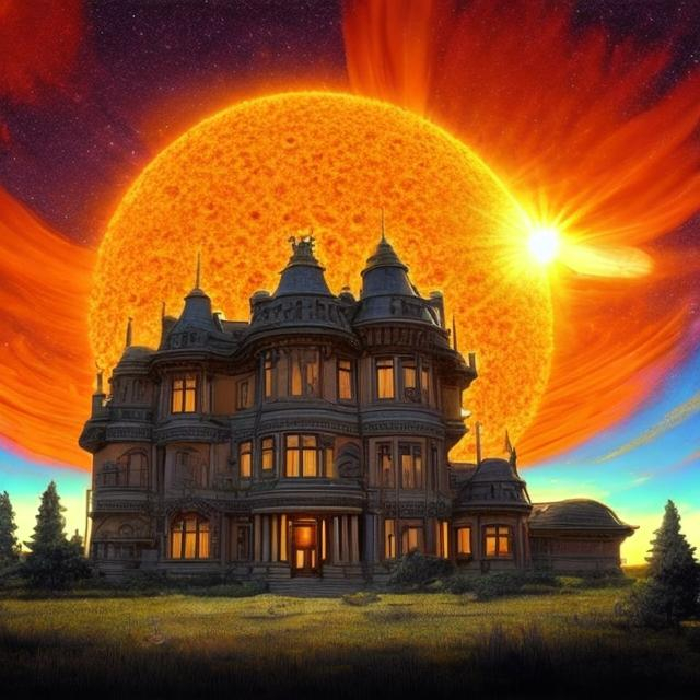 Prompt: a big house on the sun