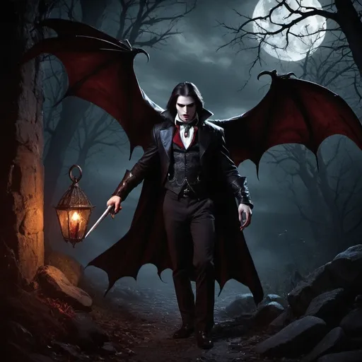 Prompt: In "The Original Vampire: Hidden Treasure" by A.K. Duncan, an ancient legend resurfaces, leading a group of intrepid adventurers deep into the Carpathian Mountains. As they unravel cryptic clues and face supernatural dangers, they discover the hidden lair of the first vampire, Vlad Dracul. Within, lies a treasure beyond imagination, guarded by eternal darkness and fierce protectors. Each step forward demands courage and cunning, as ancient traps and rival hunters threaten their quest. The line between myth and reality blurs, testing their resolve and unity. Only those worthy can claim the vampire’s treasure, altering their destinies forever. 3D