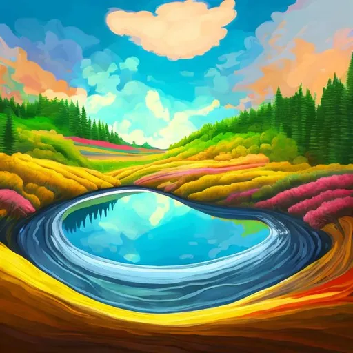 Prompt: "Create an artistic expression, whether a painting, digital artwork, or any visual representation, inspired by the harmony between a person and the natural landscape depicted in the image."
