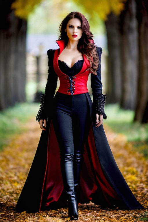 Prompt: full body photo of a sensual, alluring human female that is a vampire hunter Professional photography, bokeh, natural lighting, canon lens, shot on dslr 64 megapixels sharp focus