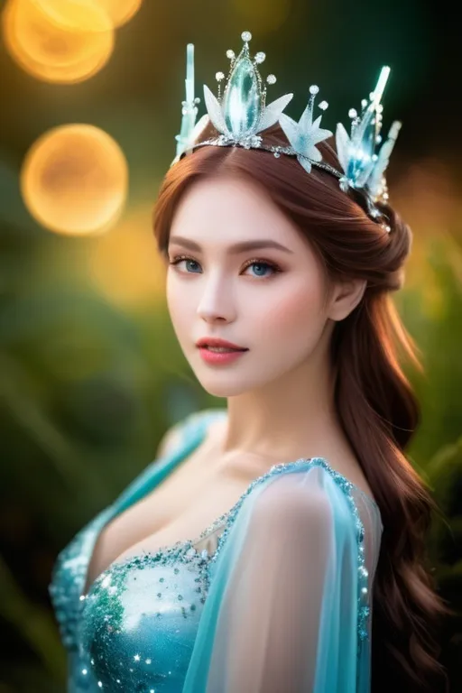 Prompt: photo of the ice queen of fairies Professional photography, bokeh, natural lighting, canon lens, shot on dslr 64 megapixels sharp focus