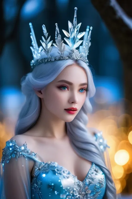 Prompt: photo of the ice queen of fairies Professional photography, bokeh, natural lighting, canon lens, shot on dslr 64 megapixels sharp focus