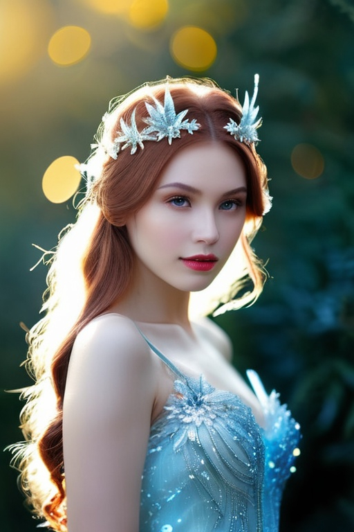 Prompt: photo of the ice queen of fairies Professional photography, bokeh, natural lighting, canon lens, shot on dslr 64 megapixels sharp focus