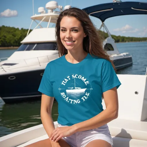 Prompt: Treat some sample boating T-shirts