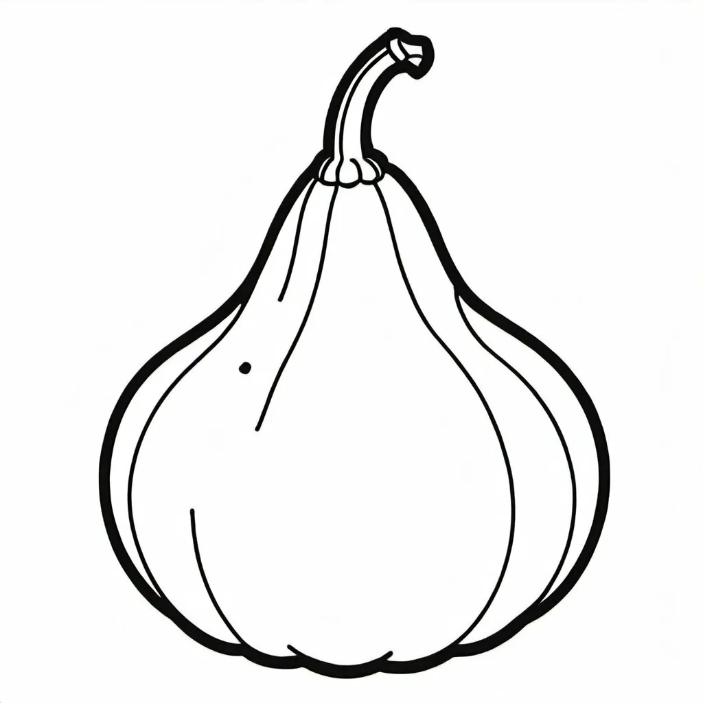 Prompt: Make a gourd outline Coloring picture.