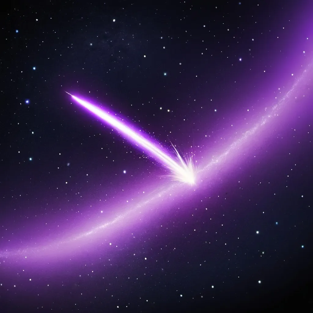 Prompt: Purple shooting star in space 