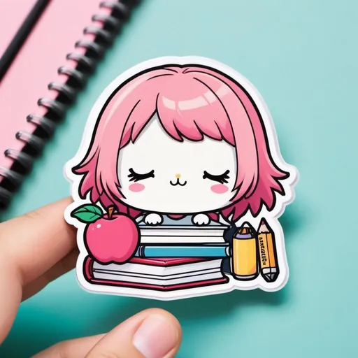 Prompt: cute, kawaii, dreampop, cutecore, school objects, punny, naughty students, time out