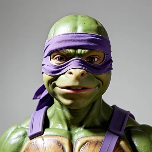 Prompt: Donatello the ninja turtle with  a protective mask for his broken nose 