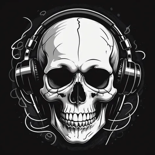 Prompt: black and white, (cartoon style), human skull, (playful design),hand drawn scribbles, bold outlines, minimalistic background, edgy atmosphere, high contrast textures, artistic flair, perfect for an album cover, modern aesthetic, pixelated effects, dramatic shadowing, (ultra-detailed), suitable for music genre appeal,