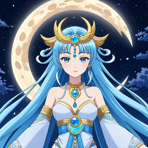 Prompt: anime Moon goddess