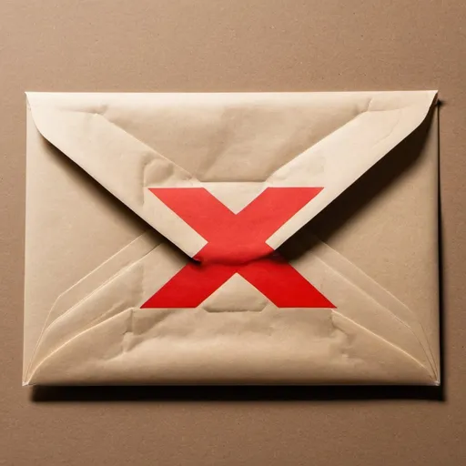 Prompt: An envelope with a big red 'X' written on it